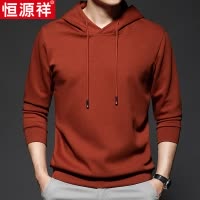 恒源祥卫衣男春秋季薄款宽松连帽衫中年男装纯色简约运动休闲外套
