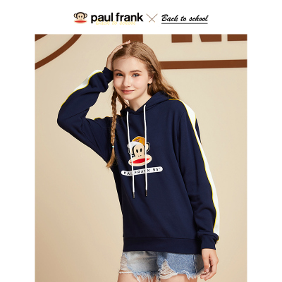 PaulFrank/大嘴猴2020新款秋季卫衣女LOGO印花连帽拼接情侣装潮