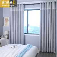 遮光窗帘布2019新款卧室北欧简约客厅网红款双层布纱一体轻奢 三维工匠