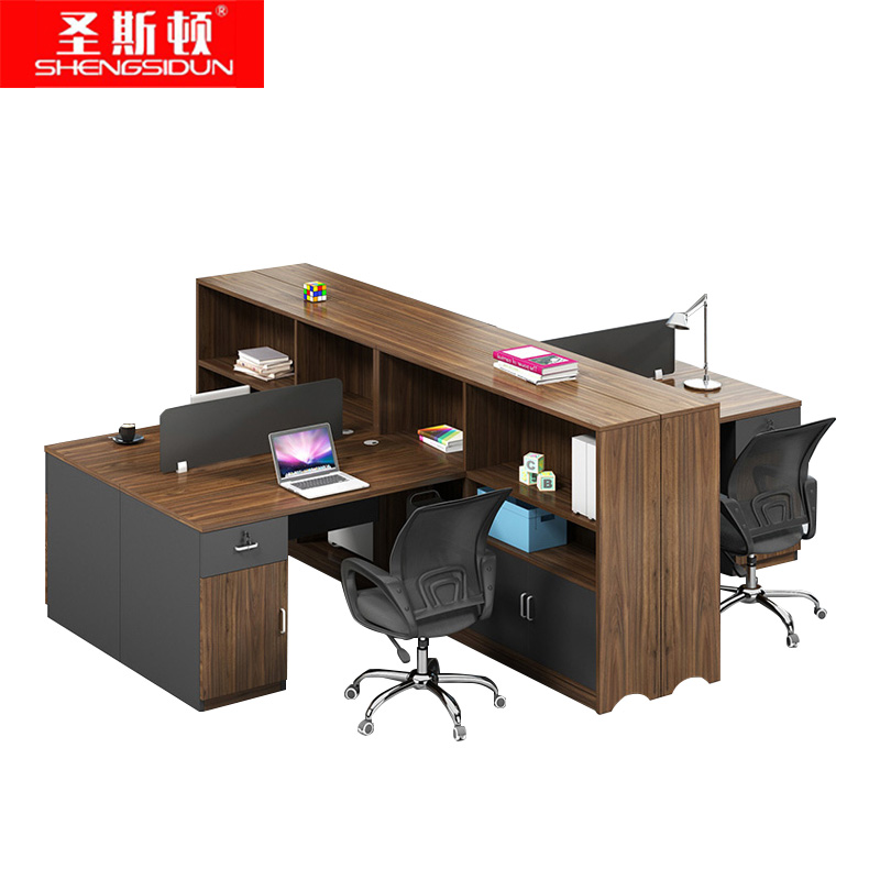 圣斯顿SD-AH1123职员位十字形四人位含高柜3000*2800*1100mm(套)(多色可选)