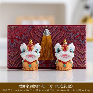 维诺亚新品国潮醒狮摆件乔迁新居开业送礼公司醒狮摆件客厅玄关摆件
