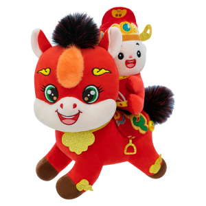 晋绘 新年春节吉祥物公仔玩偶 马上发财16cm 个
