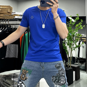 简约短袖T恤男士上衣圆领半袖衫丝光棉时尚个性夏季新款潮in大码