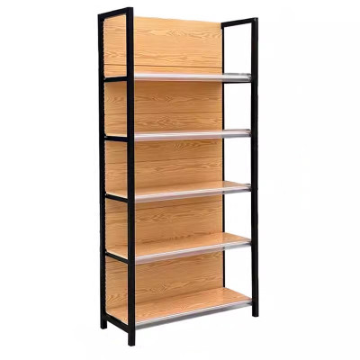 迅迈 单面加厚120*35*220/5层主架 超市货架展示架四柱木纹货架便利店商超小卖部文具店置物架