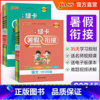 数学❤人教版 二升三 [正版]2024绿卡小学暑假衔接一升二升三升四升五升六年级暑假作业语文数学预习复习提优训练一本通暑