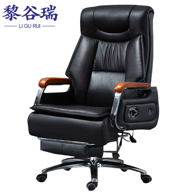 黎谷瑞 老板椅 黑色+搁脚 把