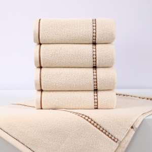 鲸轩 M604 34*74cm 120g 春风十里精梳棉提缎毛巾(计价单位:条)米色