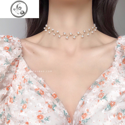 珍珠项链韩国脖链choker仙项圈颈链网红脖子饰品短款锁骨链女潮JiMi