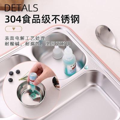 家柏饰(CORATED)304金属保温饭盒便当盒分隔型学生上班族便携分格食堂茶具餐盒套装