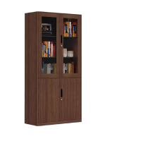 迅迈 经典胡桃木大器械 文件柜 钢制铁皮柜 办公资料档案柜 带锁柜储物 矮柜木纹书柜