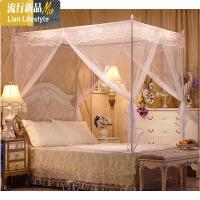 方顶拉链三开蚊帐有底坐床不锈钢支架蒙古包1.35/1.5m/1.8米床 三维工匠