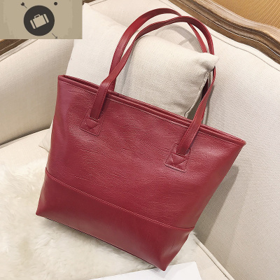 大包包韩版简约女士休闲单肩包时尚拼接潮包大容量纯色百搭手提包艾狄伊娃手提包