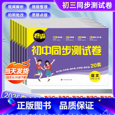 7套:语数英政史物化[全套] 九年级/初中三年级 [正版]九年级上下全一册2025版同步练习测试卷语文数学英语物理化学道
