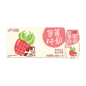 [5月生产]伊利味可滋草莓味牛奶200ml*10盒/箱 礼盒装 风味早餐伴侣
