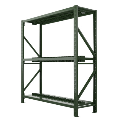 豪利特消防铁锹镐农具摆放架安保装备器材存放架绿色货架双层盾牌重型-主架