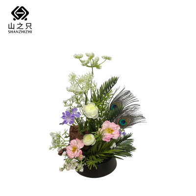 山之只 创意花艺孔雀造型 MZ0133 个