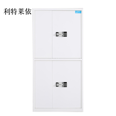 利特莱依电子保密柜钢制密码文件柜保险柜铁皮资料柜矮柜办公室储物柜通双节白色国宝锁420*900*1850