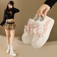 2026小白鞋春季卡通猫咪ins女学生时尚休闲厚底运动百搭板鞋