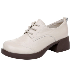 25真皮乐福鞋女英伦小皮鞋粗跟玛丽珍女鞋厚底单鞋防滑软底四季鞋