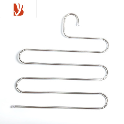 三维工匠裤架衣架不锈钢魔术多层收纳架衣柜裤夹多升级版S型挂架