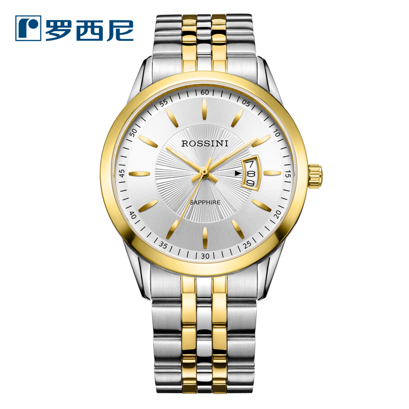 罗西尼(rossini)手表时尚腕表休闲商务简约热卖日历防水石英表 男士