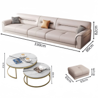 依韵珂沙发五人位+脚踏+茶几套