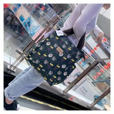 NEWLAKE2019新女帆布包韩版时尚经典格子手拎包手提饭盒袋超大容量妈咪包手提包女