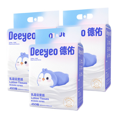 德佑云柔纸450抽*3包柔软舒适亲肤细腻悬挂ZHZ01886