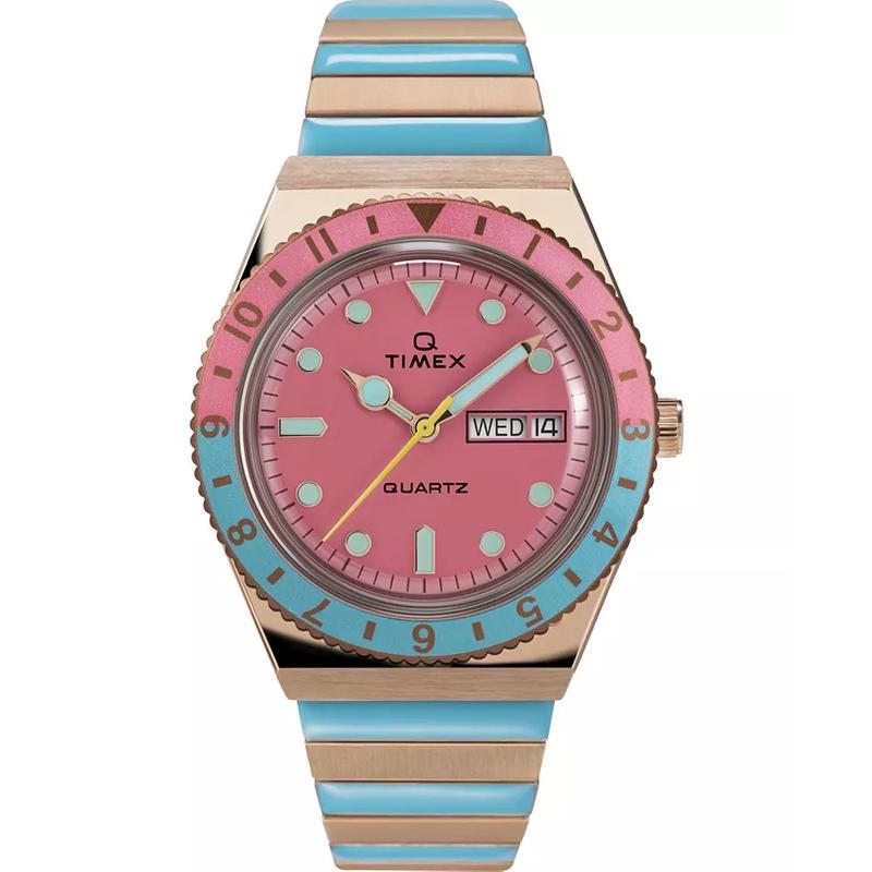Timex 女士复古双色拼接连锁表防水石英女表马奎斯潮沙滩灵感