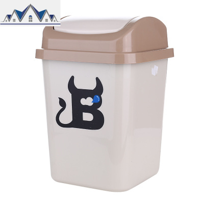 创意垃圾桶家用客厅大号塑料摇盖垃圾筒厨房卫生间卧室纸篓带盖子 三维工匠