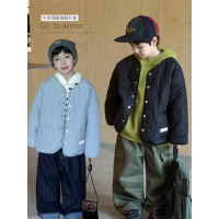 童酷男童冬季新款童装洋气贴标绗棉宝宝外套纯色加厚儿童棉服