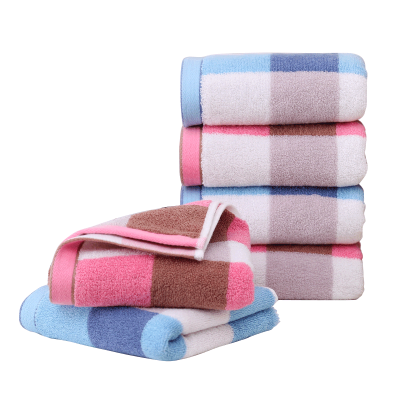 冬祥彩格亲肤纯棉毛巾33*72cm一条