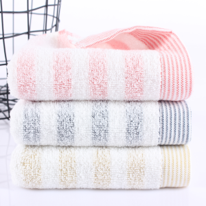 比韩(BIHAN)两色拼色毛巾 素色条纹吸水纯棉斑马纹毛巾 多色可定制