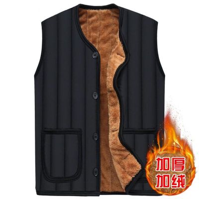 SUNTEK秋冬季新款爸爸装中老年马甲男加绒加厚大码男士马甲中南坎肩背心马甲/背心