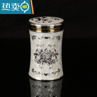 敬平欧式牙签盒 创意牙签桶餐厅酒店KTV客厅茶几牙签瓶子牙签罐牙签筒 银白
