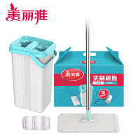 美丽雅 平板拖把家用清洁懒人免手洗灵动型洗刷刷平板拖(赠拖布1张)