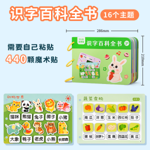 儿童识字拼图板认字启蒙手撕书卡片幼儿园早教宝宝益智玩具3到6岁