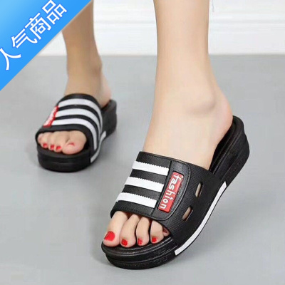 SUNTEK新款高跟女拖鞋女夏外穿时尚厚底防滑坡跟增高百搭韩版软底凉拖鞋