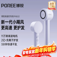 飞科博锐高速吹风机负离子护发电吹风家用学生宿舍大功率不伤发便携风筒生日礼物女 PH1653紫