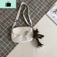 斜挎包女学生韩版百搭单肩包2019新款ins日系简约玩偶帆布小包包NEW LAKE女手包