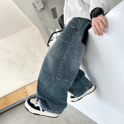 男童牛仔裤春秋款2026新款男孩春装中大儿童装春季宽松休闲裤子潮