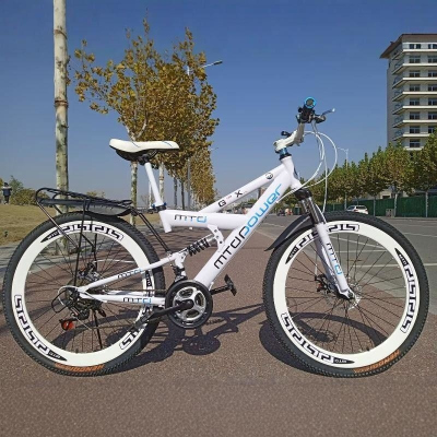 山地车前后双减震带后座带人山地自行车双碟刹26寸24男女变速单车
