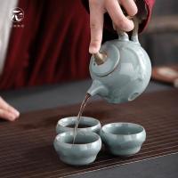 家柏饰(CORATED)哥窑整套功夫茶具套装日式陶瓷开片茶壶茶海盖碗泡茶茶杯家用