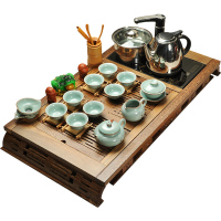 美帮汇高端鸡翅木实盘电磁炉四合一 整套汝窑冰裂功夫茶具套装