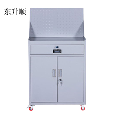 东升顺工具柜加厚铁皮储物柜工厂车间用带抽屉汽修多功能收纳柜灰白色一斗小柜含轮子