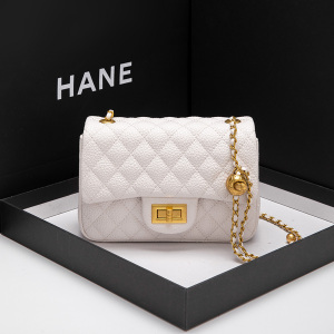 MKJ正品时尚黑色小香风菱格小金球链条包女斜挎高级感单肩包2023新款