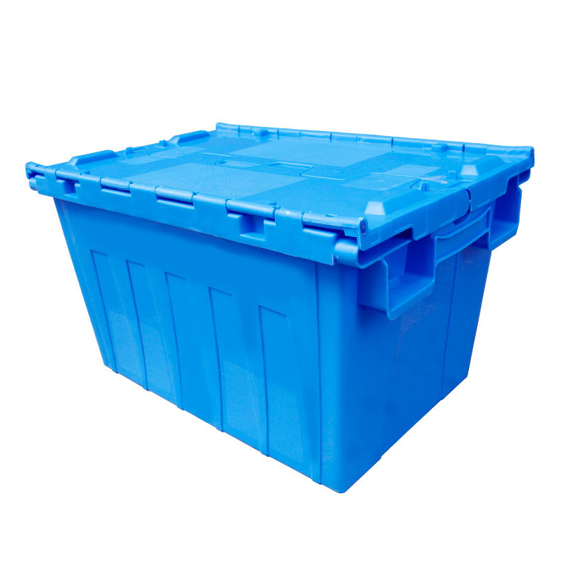 易企采 长560*宽380*高330MM周转箱 加厚塑料斜插式带盖物流箱配送箱储物工具整理收纳箱
