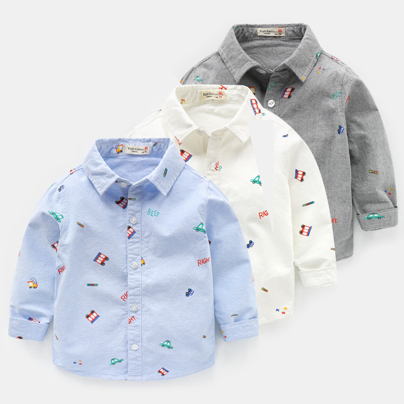 男童长袖花衬衫 2018春装春秋新款童装衬衣儿童1岁3宝宝