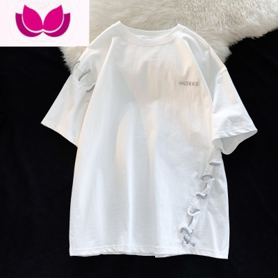 七斓刺绣短袖T恤男夏季新款设计感小众情侣上衣ins潮港风潮牌宽松半袖