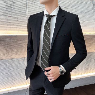 尊尚鸟(ZunshangniaO)新款西服套装男士职业伴郎韩版新郎结婚礼服商务正装发型师外套修身休闲小西装男